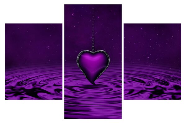 Tablou ci inima violetă (90x60 cm)