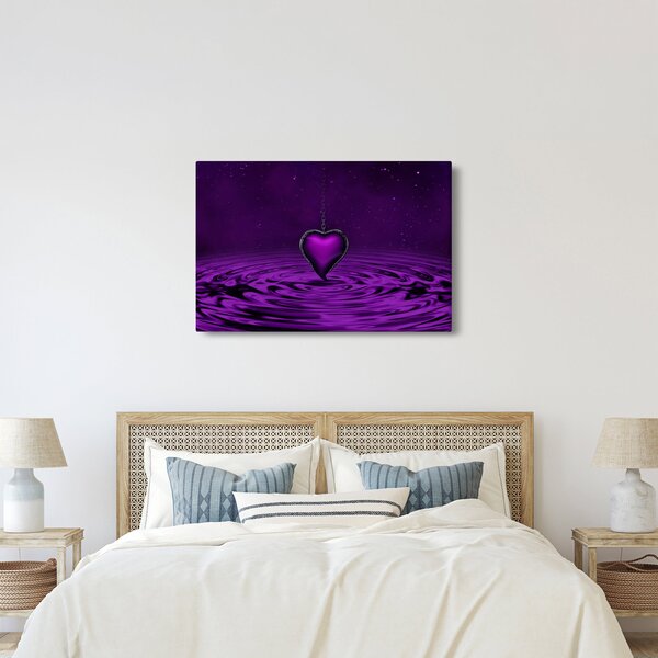 Tablou ci inima violetă (90x60 cm)
