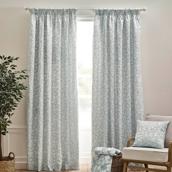 Draperii albastre 2 buc. 229x229 cm Brooke Floral – Catherine Lansfield