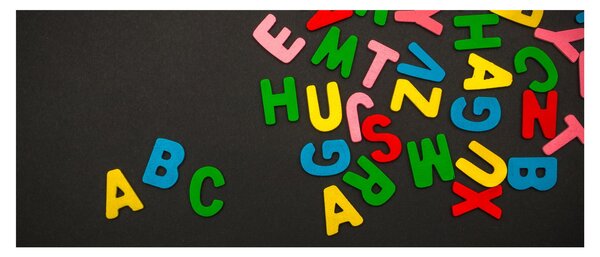 Tablou - litere colorate (120x50 cm)