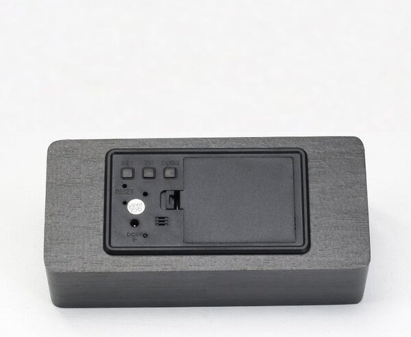 Ceas digital LED, ora, data, temperatura, alarma, alimentare duala, MDF
