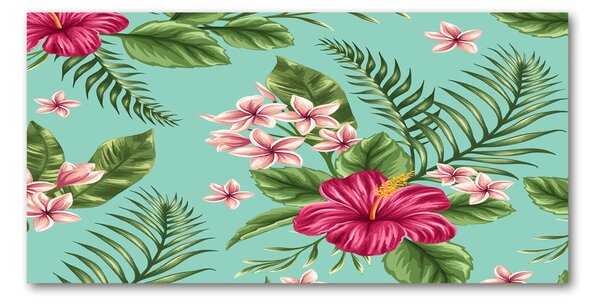 Tablou sticlă flori Hawaii