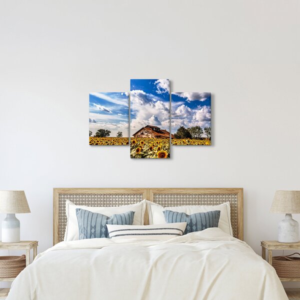 Tablou cu câmp de floarea soarelui (90x60 cm)