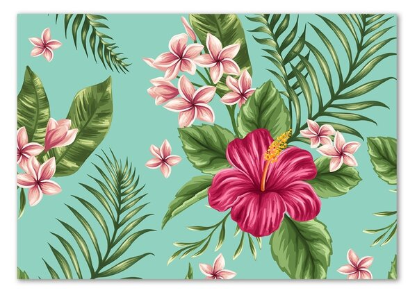 Tablou sticlă flori Hawaii