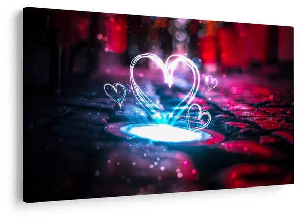 Tablou cu inima iluminată (90x60 cm)
