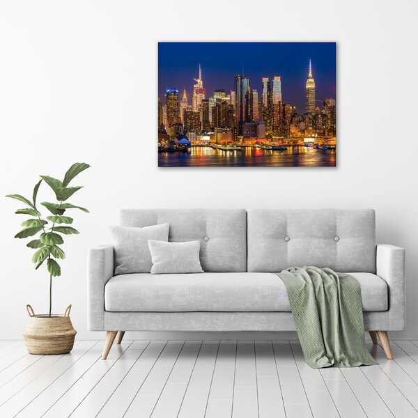 Pictură pe pânză Manhattan pe timp de noapte