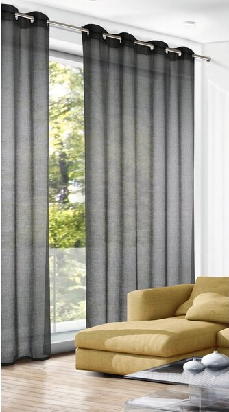 Draperie gri antracit 140x245 cm Struktura Uni – Sehlbach