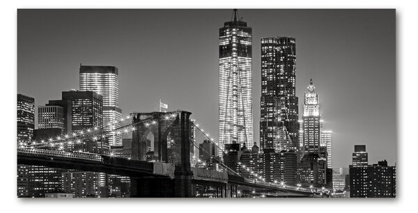 Tablou din Sticlă Manhattan pe timp de noapte