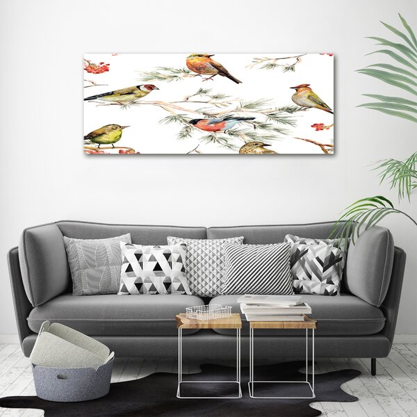 Tablou pe pânză canvas plante Forest păsări
