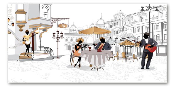 Fotografie imprimată pe sticlă Cafenea
