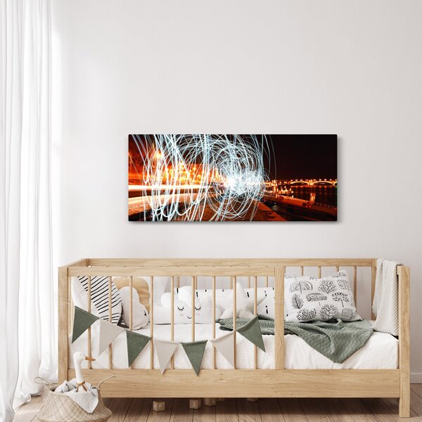 Tablou cu valuri de lumini (120x50 cm)
