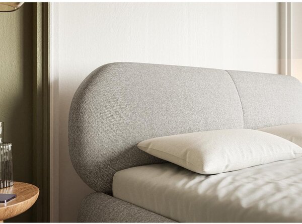 Pat matrimonial 160 cm Octave 160B (cu somieră) (deschis gri + auriu). Promo -14%. 1100040