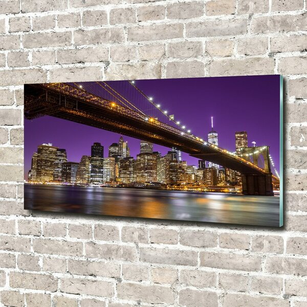 Fotografie imprimată pe sticlă Manhattan pe timp de noapte