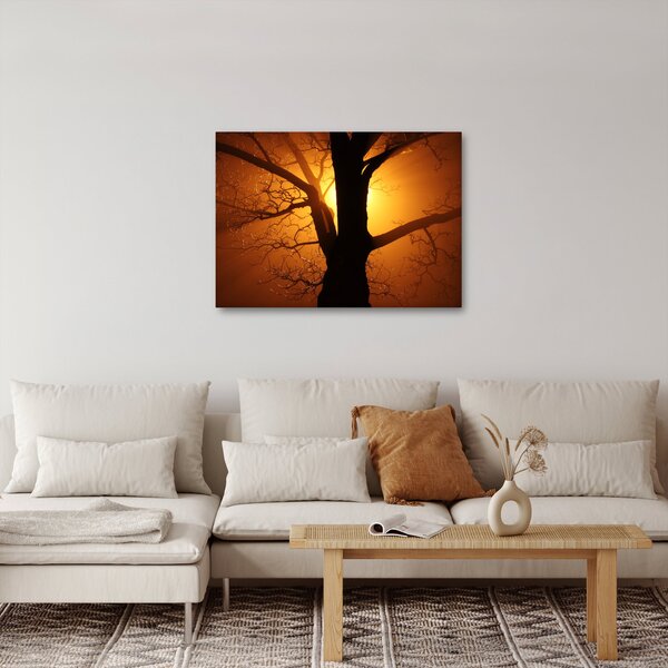 Tablou cu copac în apus de soare (70x50 cm)