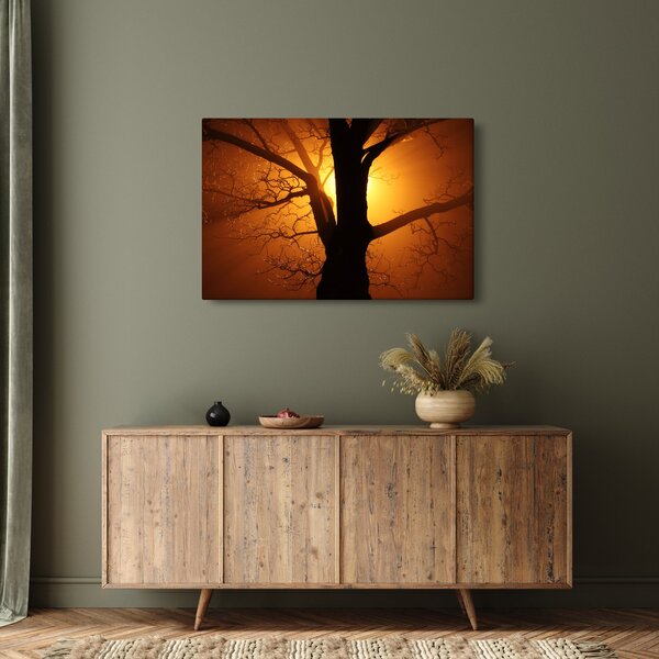 Tablou cu copac în apus de soare (90x60 cm)