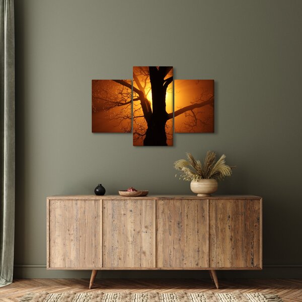 Tablou cu copac în apus de soare (90x60 cm)