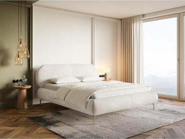 Pat matrimonial 140 cm Octave 140B (cu somieră) (crem). Promo -13%. 1099957