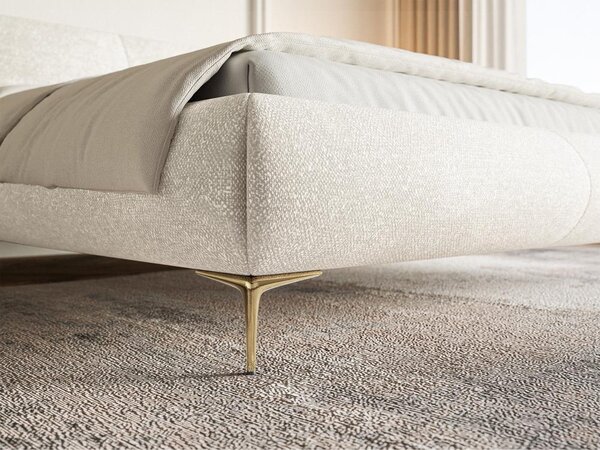 Pat matrimonial 140 cm Octave 140B (cu somieră) (crem). Promo -13%. 1099957