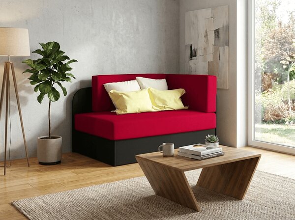 Canapea mica extensibila ROSA, rosie/neagra