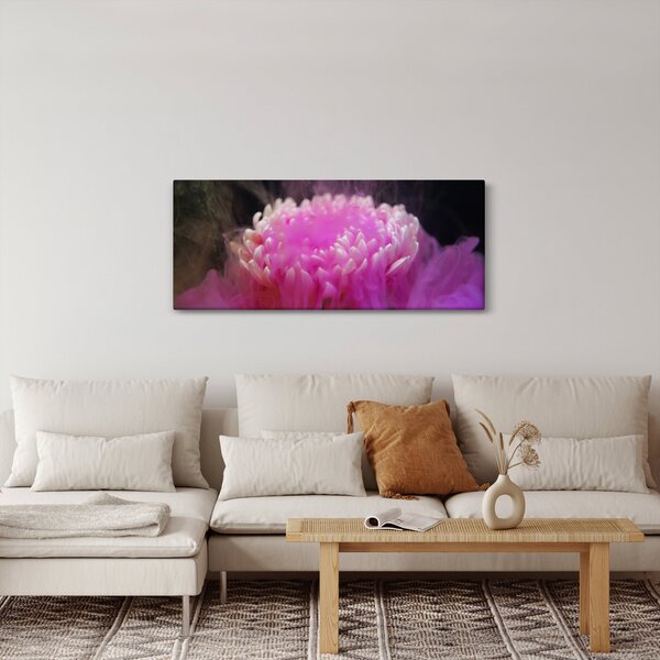 Tablou cu floare în fum roz (120x50 cm)