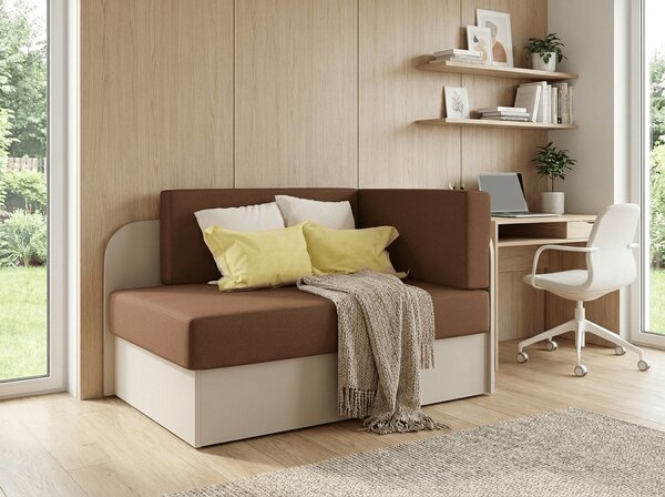 Canapea extensibila mica ROSA, maro/bej