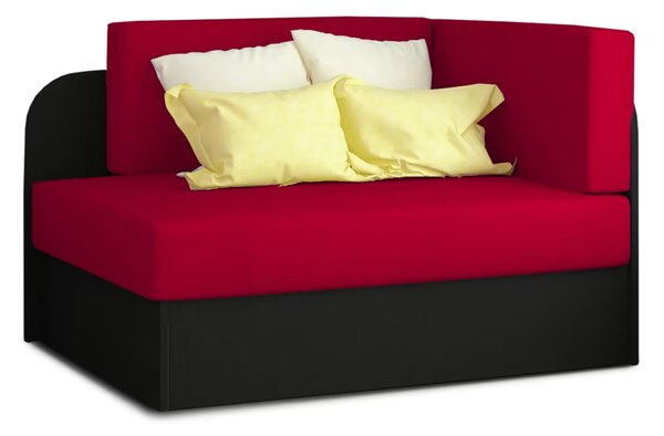 Canapea mica extensibila ROSA, rosie/neagra