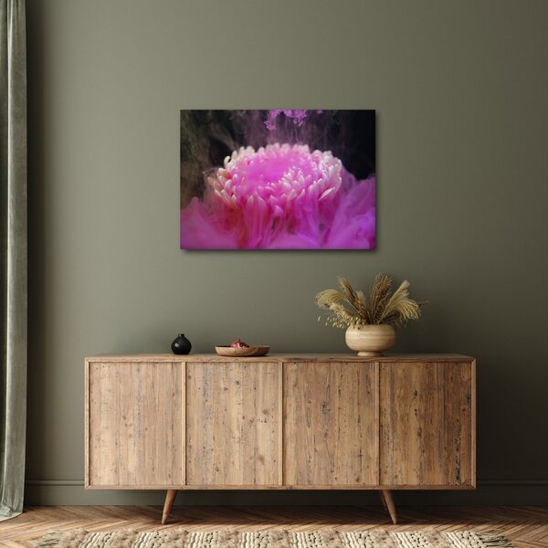 Tablou cu floare în fum roz (70x50 cm)