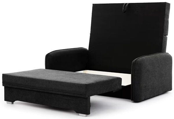 Canapea extensibila cu 2 locuri LAINE, neagra
