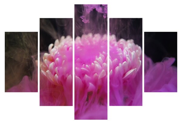 Tablou cu floare în fum roz (150x105 cm)
