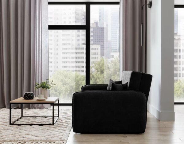 Canapea extensibila cu 2 locuri LAINE, neagra