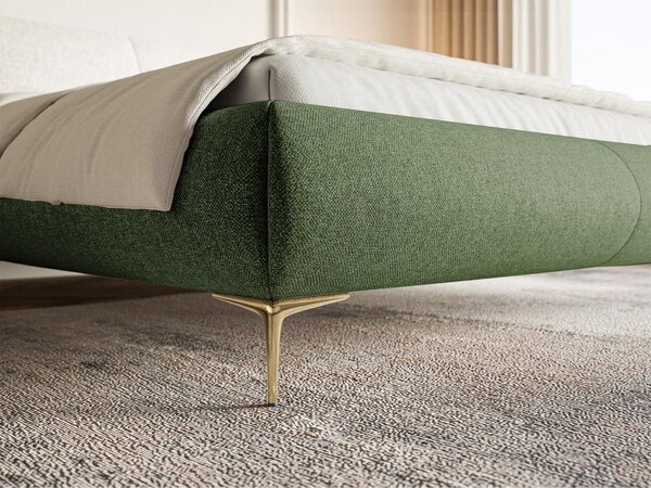 Pat matrimonial 160 cm Octave 160B (cu somieră) (măslin + auriu). Promo -20%. 1099993