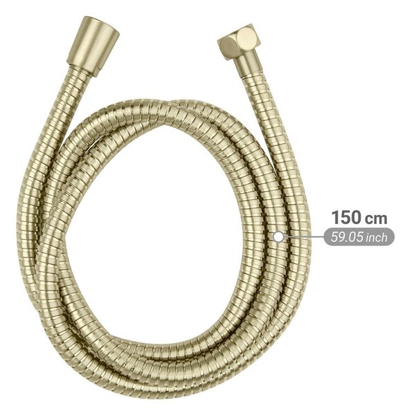 Furtun de duș auriu mat din oțel inoxidabil 150 cm Brass – Wenko