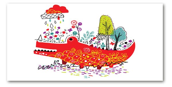Tablou din Sticlă culoare crocodil
