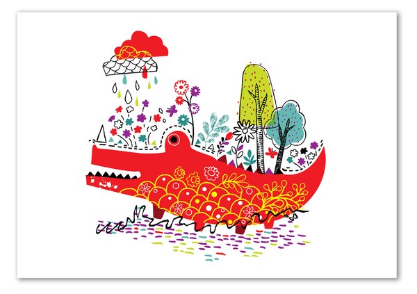 Tablou din Sticlă culoare crocodil