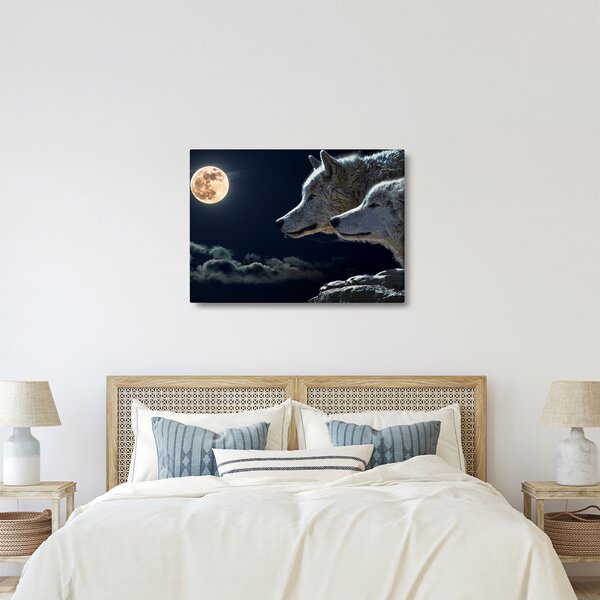 Tablou cu lupi în lună (70x50 cm)