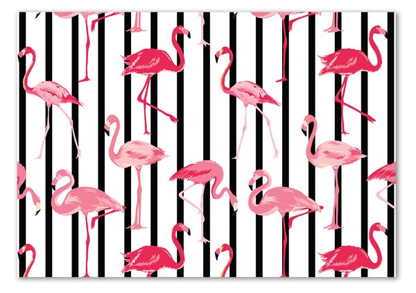 Tablou pe pe sticlă baruri Flamingos