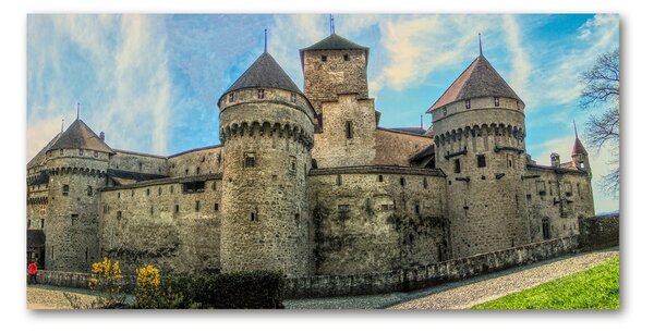 Tablou Printat Pe Sticlă Castelul din Elveția