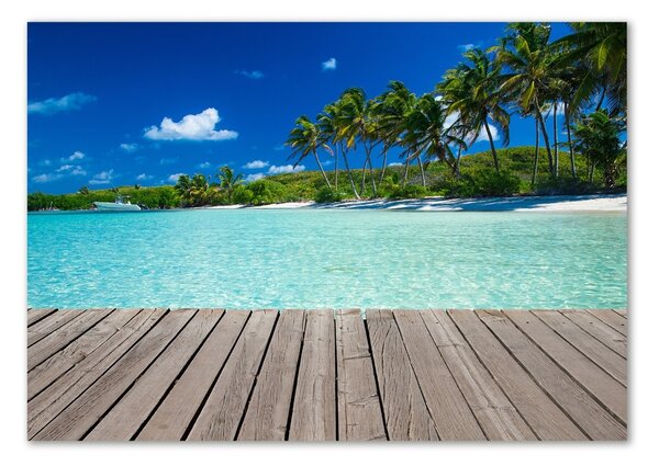 Tablou sticlă plaja tropicala