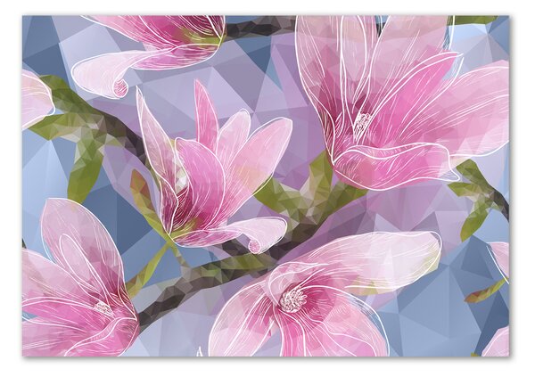 Imagine de sticlă magnolie roz