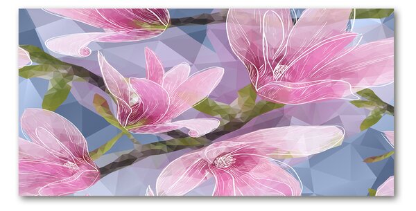 Imagine de sticlă magnolie roz