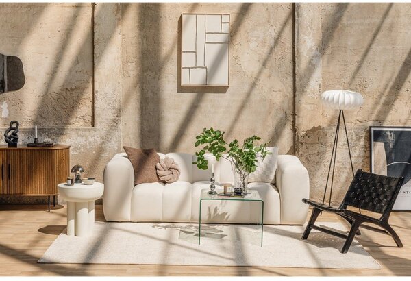 Canapea gri cu tapițerie din catifea 225 cm Cube – Bonami Selection