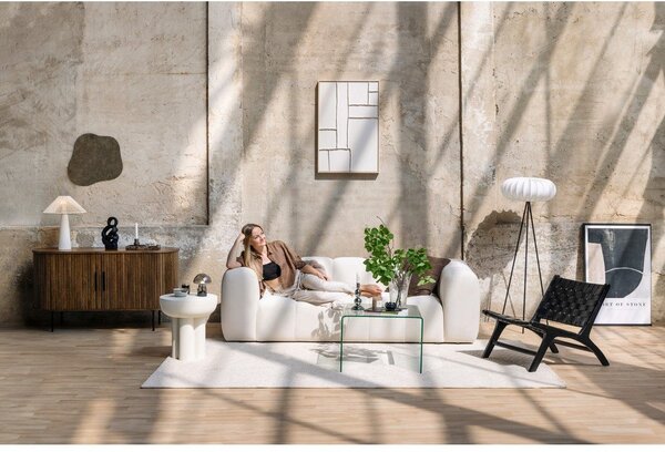 Canapea gri cu tapițerie din catifea 225 cm Cube – Bonami Selection