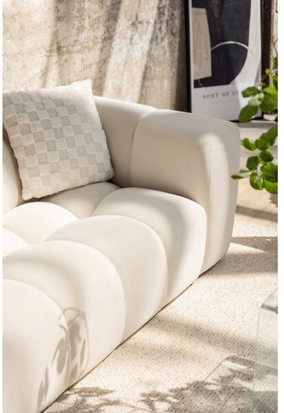 Canapea gri cu tapițerie din catifea 225 cm Cube – Bonami Selection
