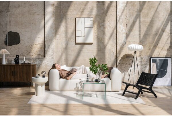 Canapea gri cu tapițerie din catifea 225 cm Cube – Bonami Selection