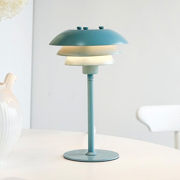 Dyberg Larsen Lampa de masă SIXTEEN, albastru gheață, metal, E27, Albastru, Camera de zi / sufragerie, Metal, Scandinavă