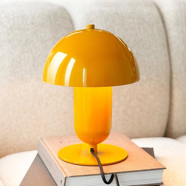 Dyberg Larsen Lampa de masă „Movie”, galben curry, metal, E27, Galben, Camera de zi / sufragerie, Metal, Design