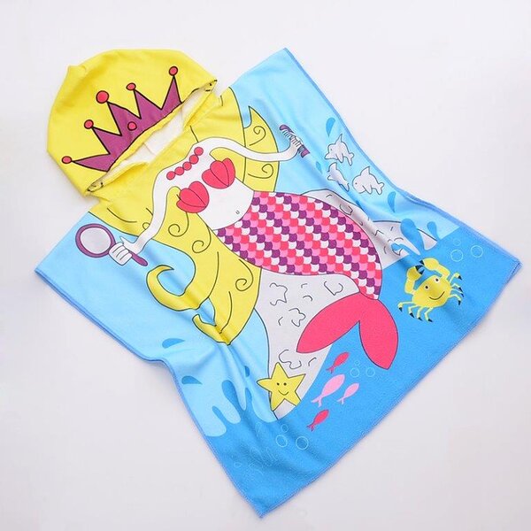 Prosop poncho copii Culoare Albastru, SEA PRINCESS 60 x 120 cm