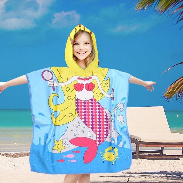 Prosop poncho copii Culoare Albastru, SEA PRINCESS 60 x 120 cm