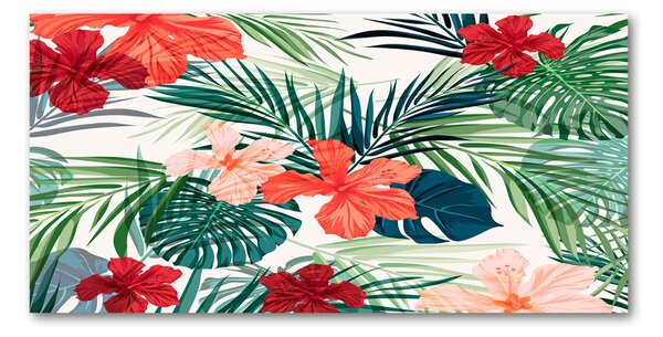 Tablou Printat Pe Sticlă flori tropicale