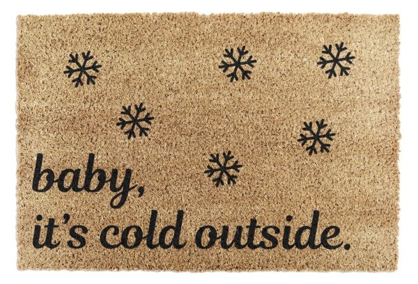 Covoraș de intrare din fibre de nucă de cocos 40x60 cm cu model de Crăciun Baby It's Cold Outside – Artsy Doormats